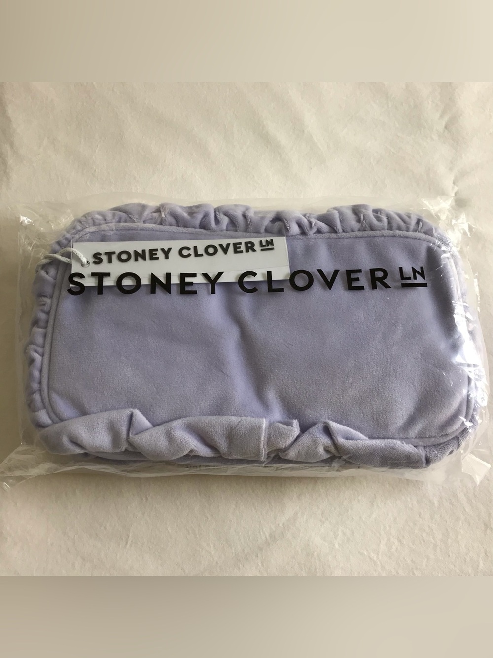 Stoney Clover Lane Velvet Ruffle Small Pouch Bag In Galaxy Purple NWT